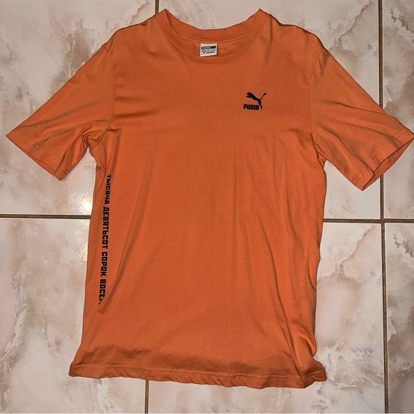 Puma Orange T Shirt - Picture 1 of 3